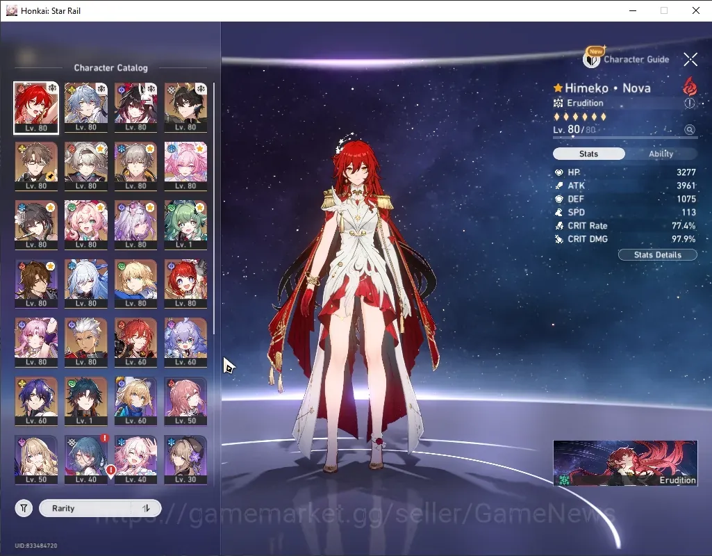 Honkai Star Rail Accounts Others Asia|TL 70|1 GC|1 Prem Team|17 Limited|(Archer E1,Castorice,Hyacine,Sunday,Saber)+Sign 1