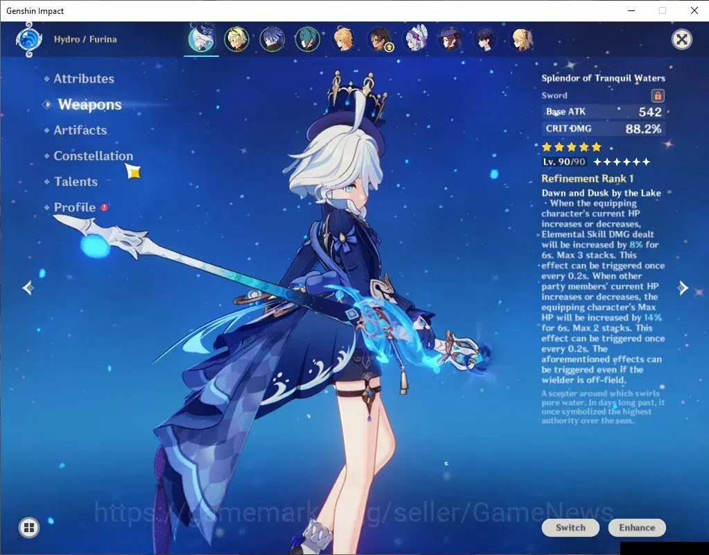 Genshin Impact Accounts Asia |AR 55 |2 Limit +3(*5WEP) |FurinaC1+Sign,Flin image 4