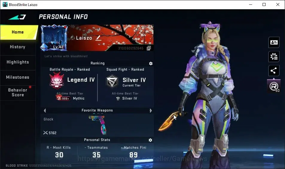 Blood Strike Accounts ASIA|ETERNAL DEagle|Melee ULTRA Kukri|9 ULTRA|Coll image 2