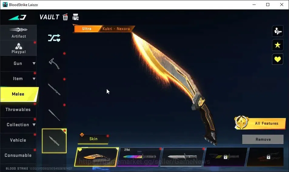 Blood Strike Accounts ASIA|ETERNAL DEagle|Melee ULTRA Kukri|9 ULTRA|Coll image 5