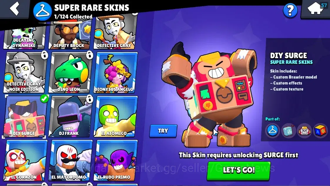 Brawl Stars Accounts 874 Trophy|13 Brawlers 1 Max Lvl Full Buffies Edgar|8444 Bling|1 Epic [El Rey Primo],1 Super Rare 11