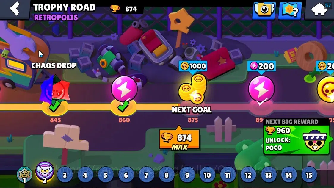 Brawl Stars Accounts 874 Trophy|13 Brawlers 1 Max Lvl Full Buffies Edgar|8444 Bling|1 Epic [El Rey Primo],1 Super Rare 5