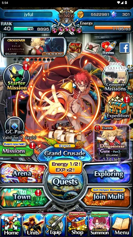 Grand Summoners Accounts Mid-Game GLOBAL|Rank 40|301 cc|3 Ascend + 1 TW|Choi Jong-In+TW,Canaria ST,Sung Jinwoo|Lpot 41|Check 1