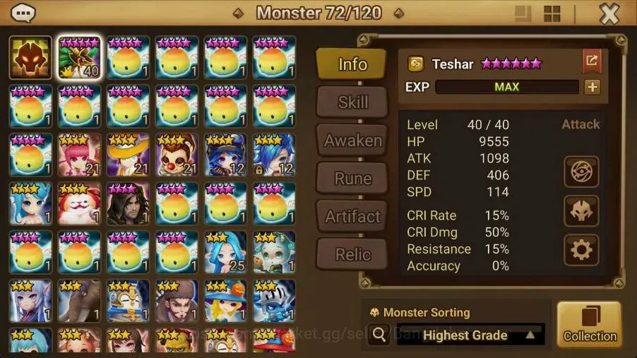 Summoners War: Sky Arena Accounts Starter GLOBAL | NB 5 TESHAR,Starter Gacha 115 12Y+160 11Y Scrool, 3 Legendary All 2