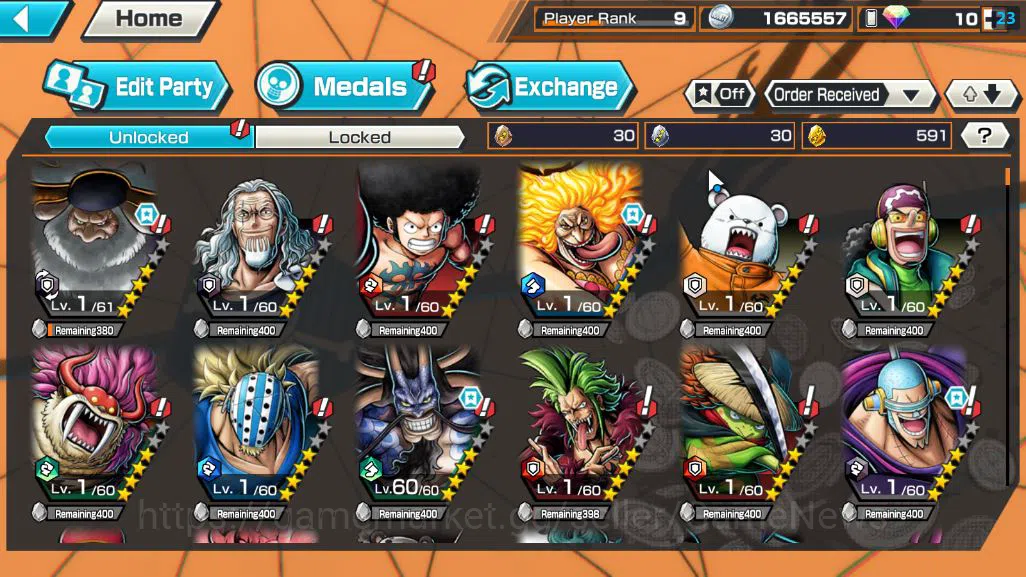 One Piece Bounty Rush Accounts Global|6 EX|Five Elders ST.Saturn,Hungers Pangs Ch image 5