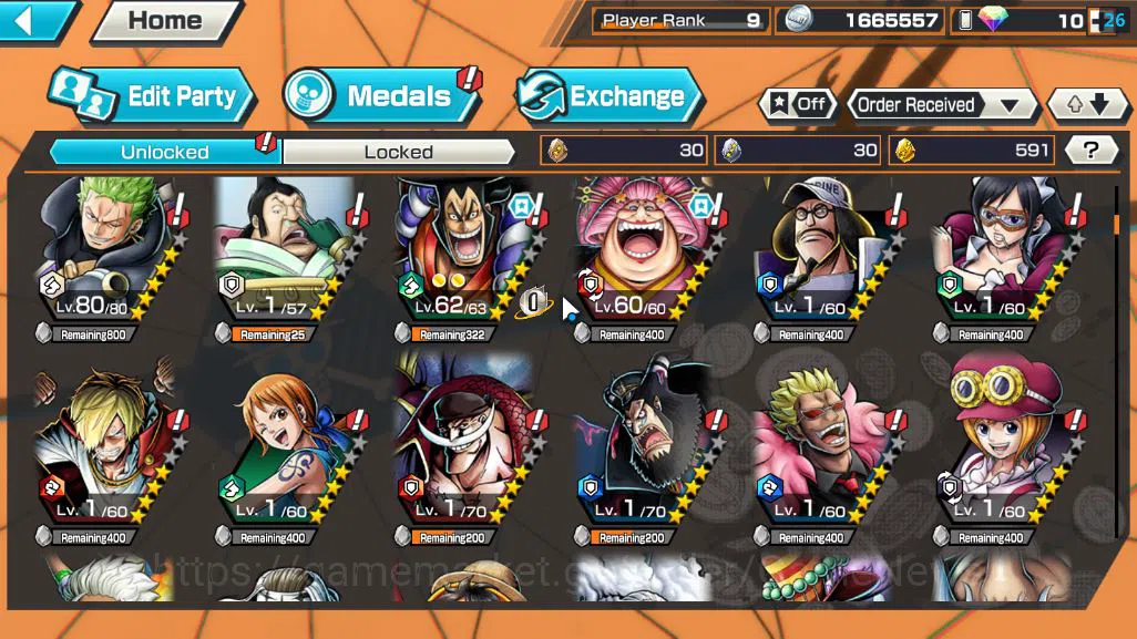 One Piece Bounty Rush Accounts Global|6 EX|Five Elders ST.Saturn,Hungers Pangs Ch image 6