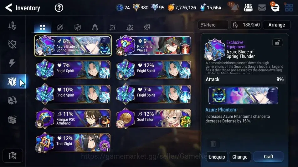 Epic Seven Accounts High-End GLOBAL Unverif|New Era|16 ML(Shepherd ot Dark Diene,SN Yulha,RnL,BArunka)|PoH ON|15K 17