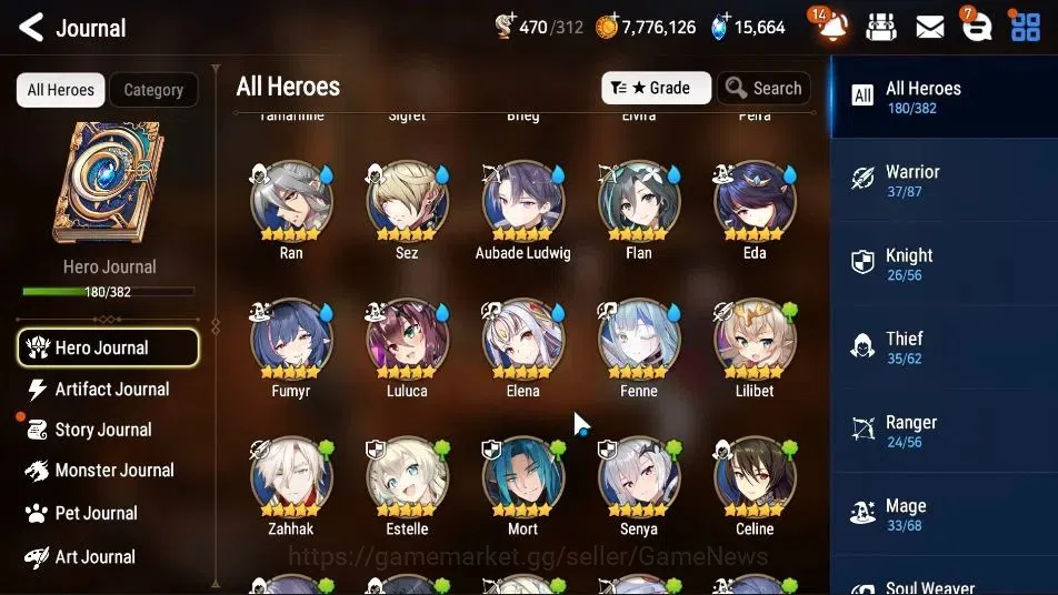 Epic Seven Accounts High-End GLOBAL Unverif|New Era|16 ML(Shepherd ot Dark Diene,SN Yulha,RnL,BArunka)|PoH ON|15K 9
