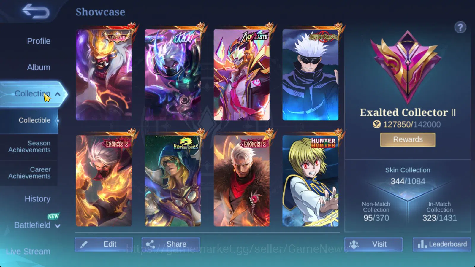 Mobile Legends: Bang Bang Accounts Hero 130|Skin 344|Legend Franco,JJK Xavier,HXH Jul image 3