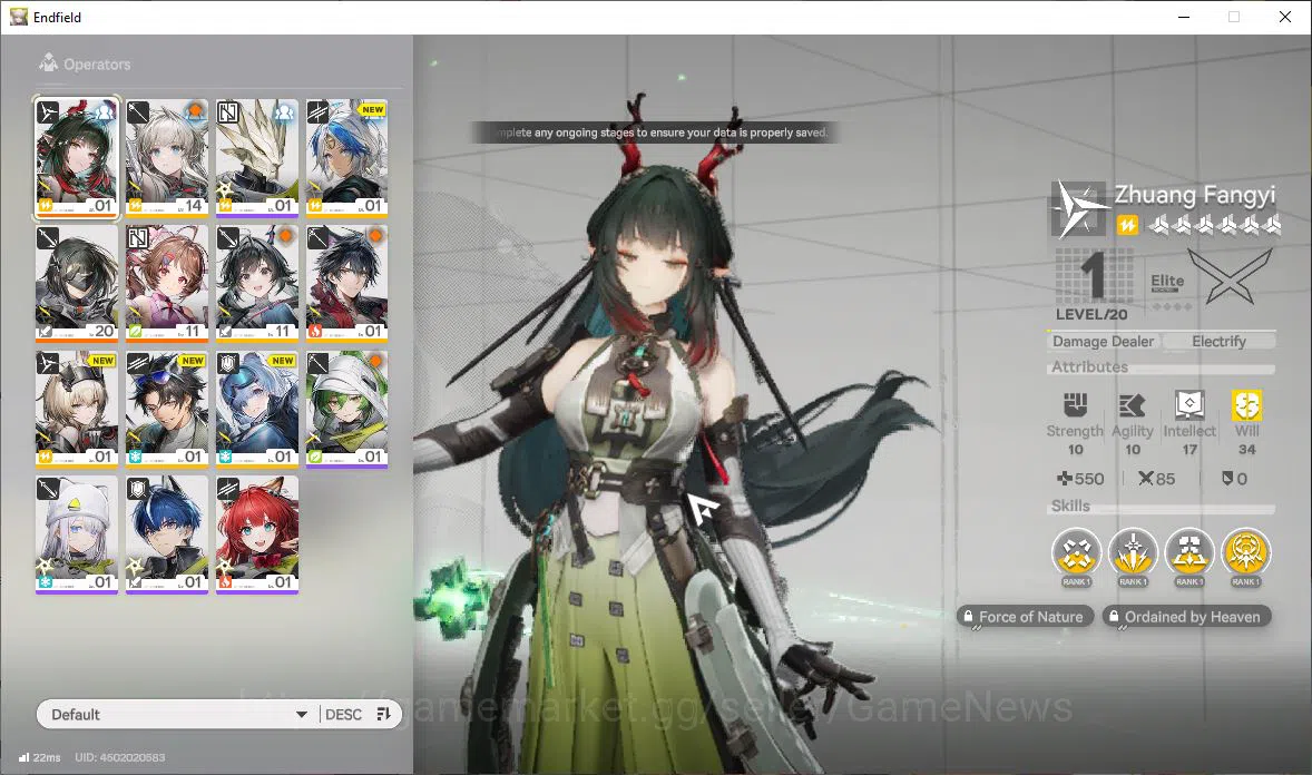 Arknights: Endfield Accounts ASIA|Lv7|Starter|SSR2(1Limit)+2(*6WP)|Zhuang Fangy image 13