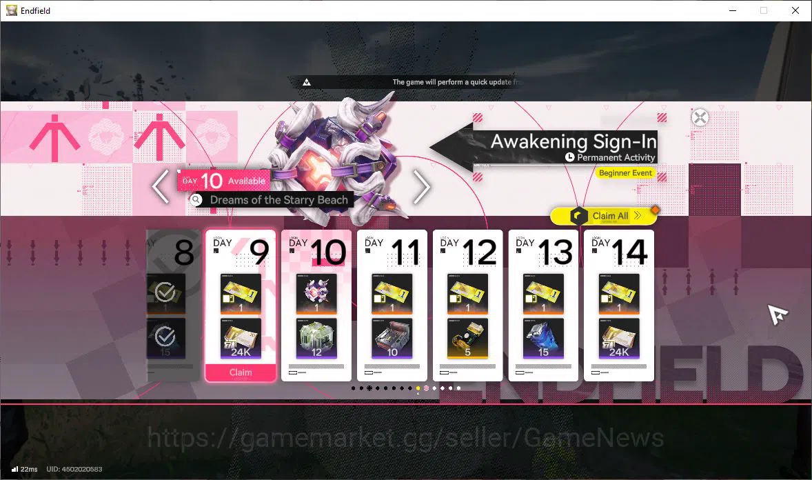 Arknights: Endfield Accounts ASIA|Lv7|Starter|SSR2(1Limit)+2(*6WP)|Zhuang Fangy image 15