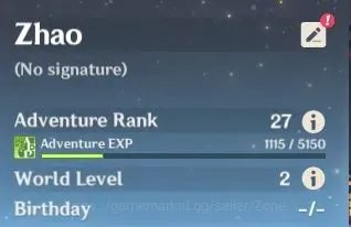Genshin Impact Accounts Starter ASIA Allunset|AR 27| 1 Limit Flins + Diluc|Low Explore| MC Male|Detail Check 1