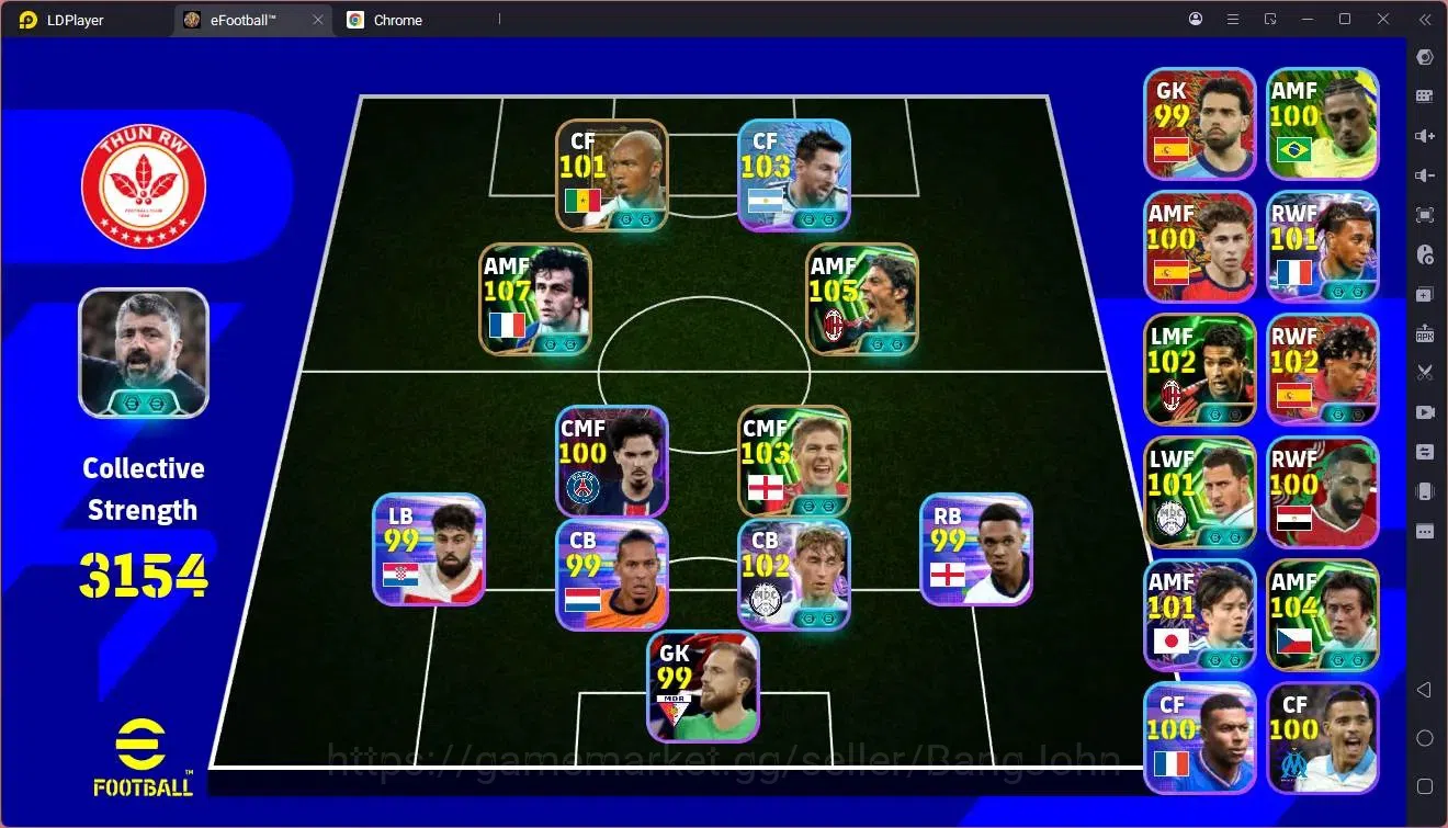 eFootball Accounts Legends & Iconic Players Mobile |PW 3154|Epic Platini,Rui Costa,Rosicky,Gerrard,Diouf,Hazard,Serginho|SHW 1