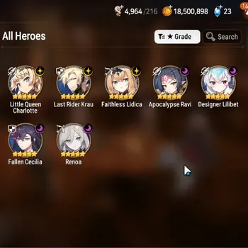 Epic Seven Accounts Mid-Tier GLOBAL UnVerif|NewEra|7 ML (LQ Charlotte,Renoa,F Lidica,Etc)+Hecate,A Ludwig,TA
