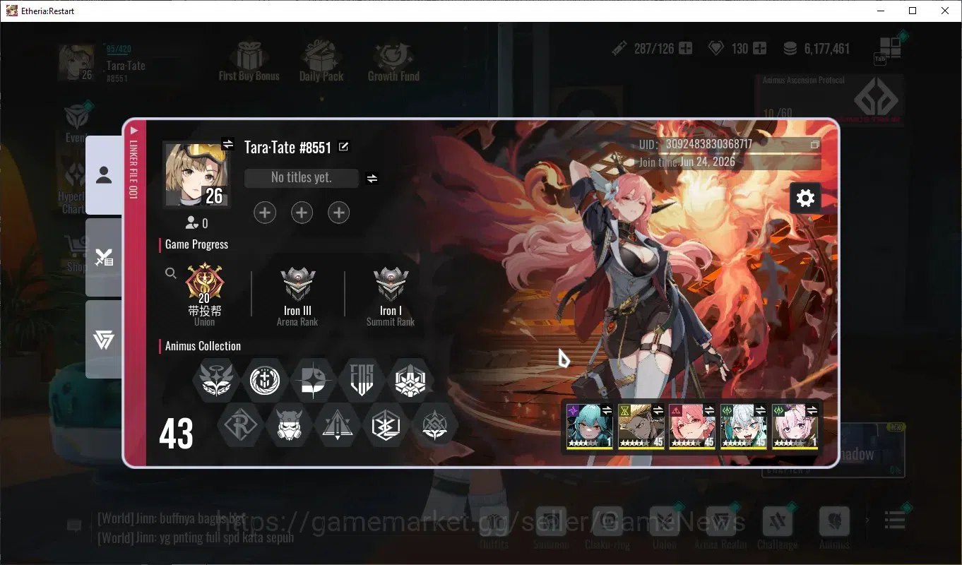 Etheria: Restart Accounts GLOBAL-S25|Lv26|11 SSR[Lian,Massiah,Kloss,Lilith,L image 7