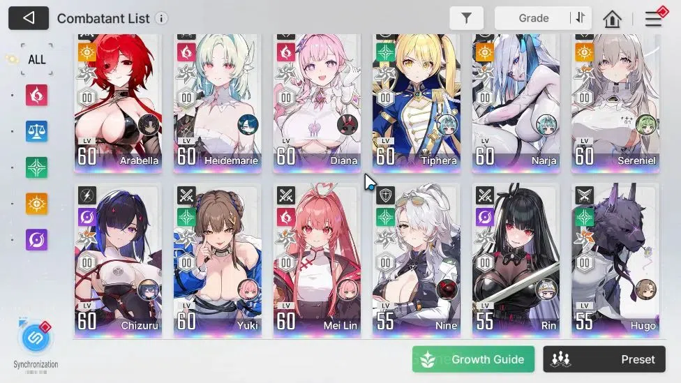 Chaos Zero Nightmare Accounts ASIA Well Save Data|Lvl 56|21 SSR (SerenielM2,ChizuruM2,Arabella,Heidemarie, Etc)+Sign|1 1
