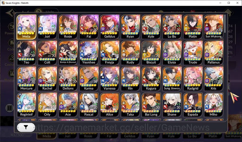 Seven Knights Re:Birth Accounts GlobalSEA|Full Ex-7k[MeliaTC1,JuriTC1,RosieTC1,Fai image 1