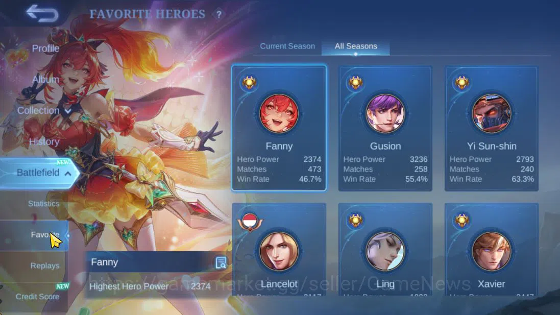 Mobile Legends: Bang Bang Accounts Hero 131|Skin 204|High Glory 96|Sanrio Floryn,CC[Y image 20