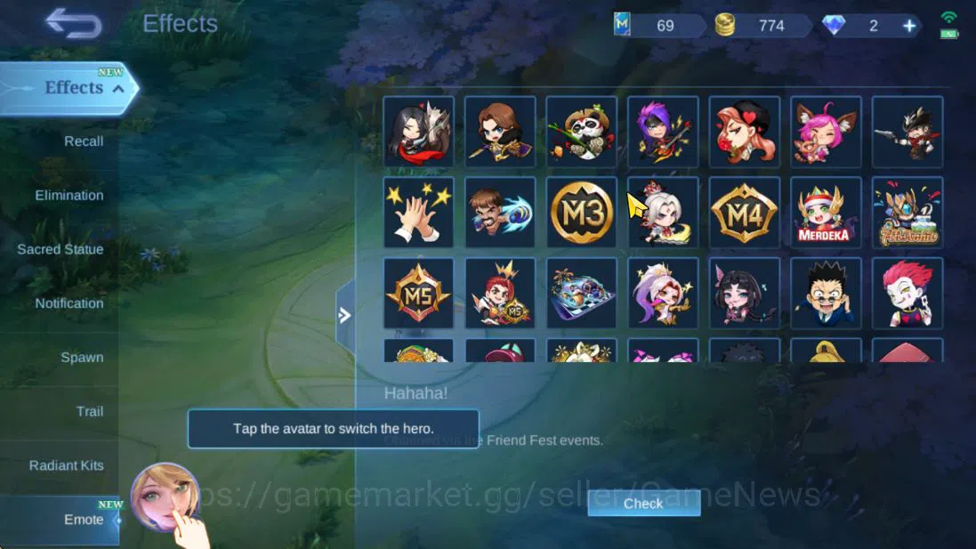 Mobile Legends: Bang Bang Accounts Hero 131|Skin 204|High Glory 96|Sanrio Floryn,CC[Y image 4