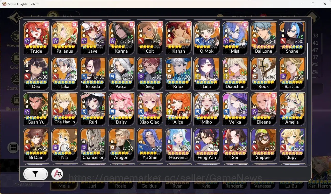 Seven Knights Re:Birth Accounts GLOBAL SEA|4 ex-7k[Melia,Juri,Rosie,Gelidus]|15TC6 image 2