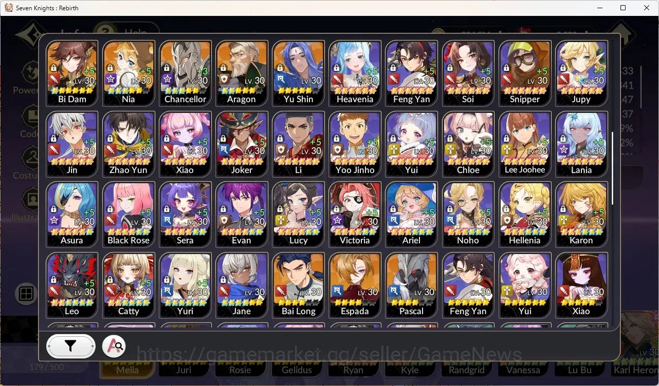 Seven Knights Re:Birth Accounts GLOBAL SEA|4 ex-7k[Melia,Juri,Rosie,Gelidus]|15TC6 image 3