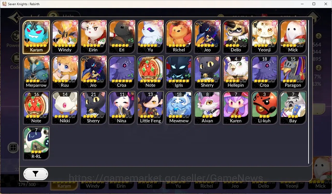 Seven Knights Re:Birth Accounts GLOBAL SEA|4 ex-7k[Melia,Juri,Rosie,Gelidus]|15TC6 image 4