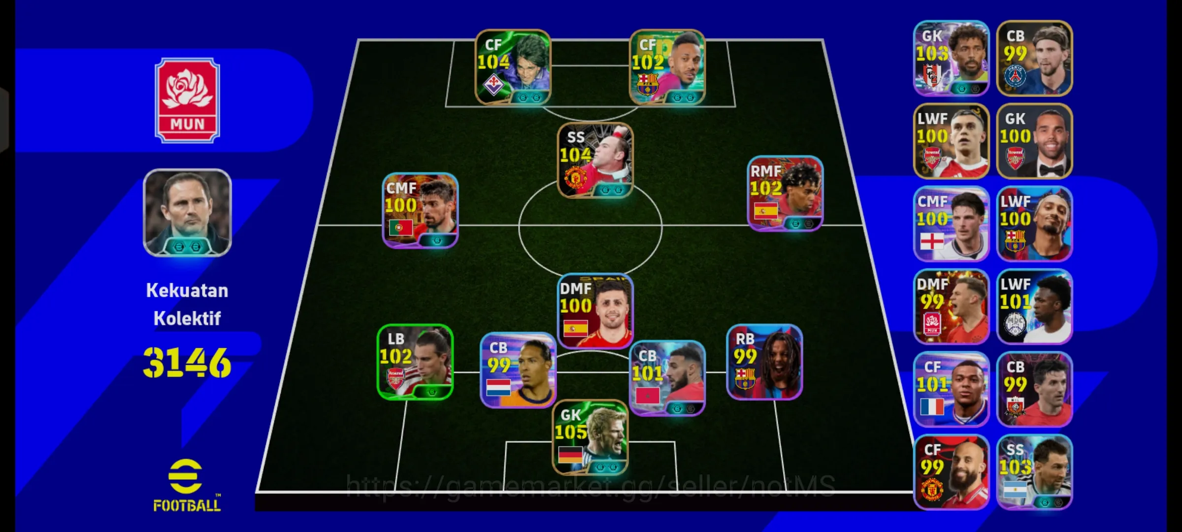 eFootball Accounts Legends & Iconic Players Collective 3146 | Gabriel Batistuta Epic Old, Oliver Kahn 105 | READY TO PLAY 1