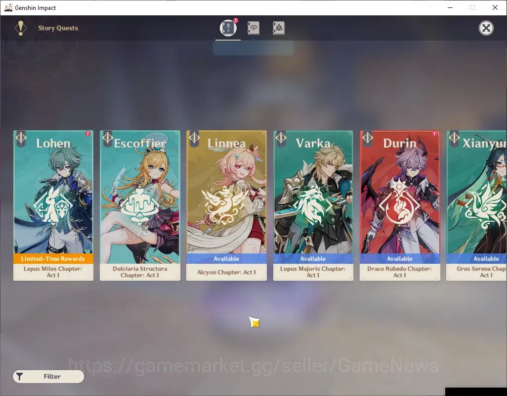 Genshin Impact Accounts ASIA|AR 52|Skirk PremTeam|4 Limited + 1 (*5Weapon) image 19