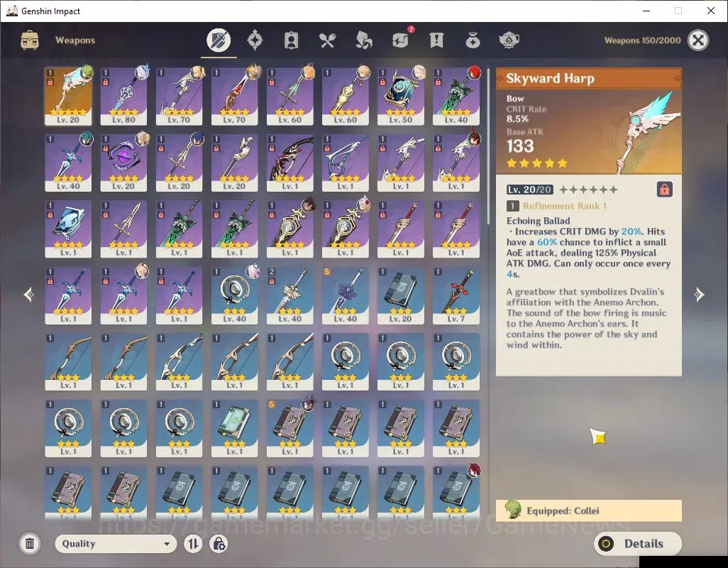 Genshin Impact Accounts ASIA|AR 52|Skirk PremTeam|4 Limited + 1 (*5Weapon) image 6