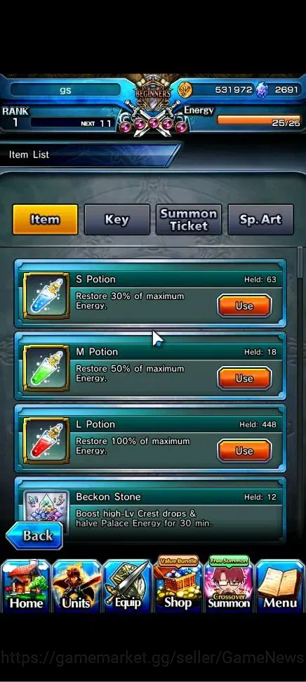 Grand Summoners Accounts Global|Rank 1|2691 cc Ready Gacha|2 Ascend| Summer image 2