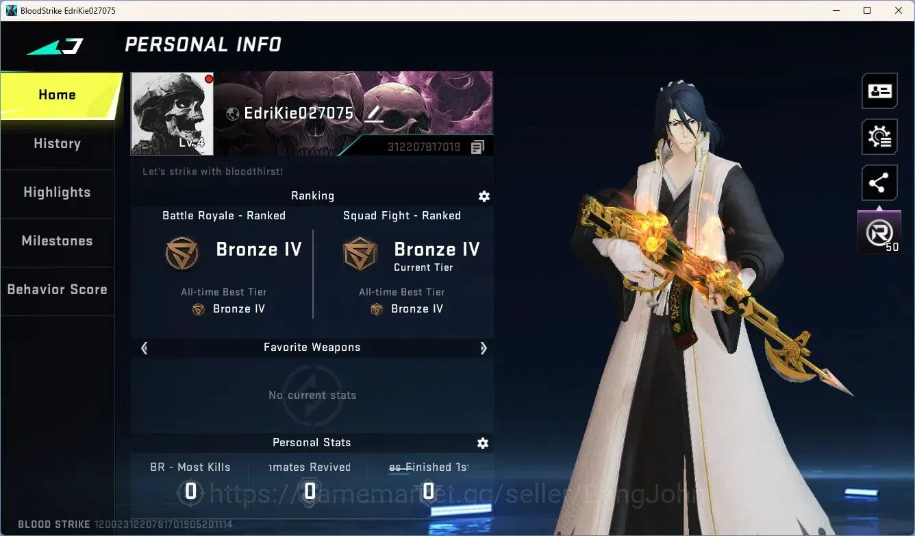 Blood Strike Accounts ASIA | 2 Collab Guns: AK47(7DS),MCX(EVA), |BLEACH  image 2