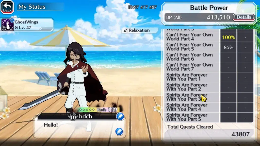 Bleach: Brave Souls Accounts Others Global|33K Orb|Swimsuit26 Giselle&Orihime,DT Ichigo,SantaSociety Bazz-B&Meninas,Anniv10 7