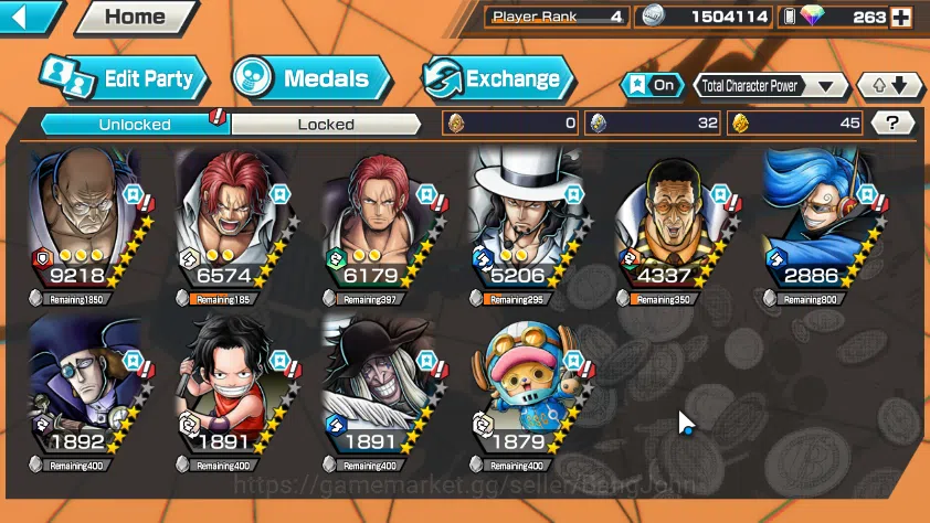 One Piece Bounty Rush Accounts GLOBAL|4 ex|PR 4|RD 263|T5E NUSJURO,DD SHANK,FR SH image 7