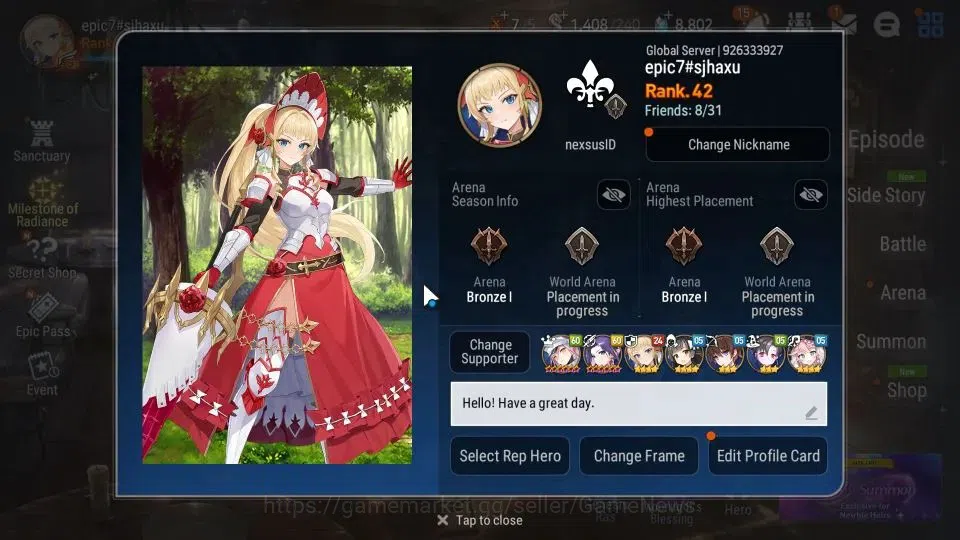 Epic Seven Accounts GLOBAL|6 ML 5-stars, 13 other 5-star heroes. Accou image 2