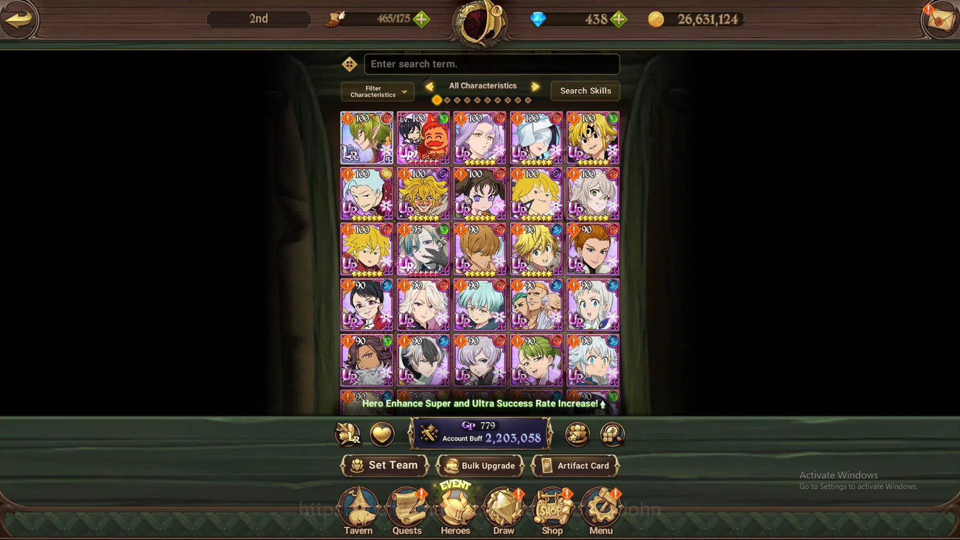 The Seven Deadly Sins: Grand Cross Accounts Others GLOBAL|2.2M CC|DM 438|1LR Helbram3/6|UR 4
