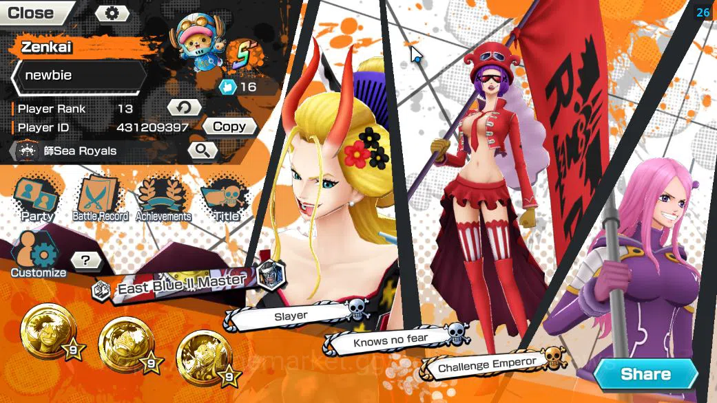 One Piece Bounty Rush Accounts Starter Global|6 EX| Gear 5 Luffy,KING Gol D.Roger,TFE D.Teach,T5E Jaygacia,AMS Borsalino,BP 2
