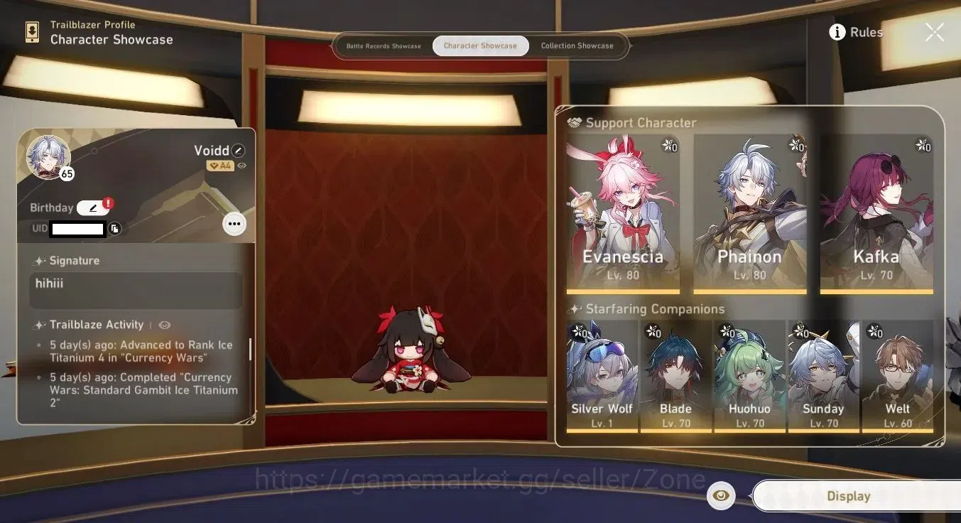 Honkai Star Rail Accounts Others ASIA|TL65|All Unset|Evaneccia+Sign|Phainon|Sunday|Kafka|Huo-Huo|Many Resource|Detail Cek 13
