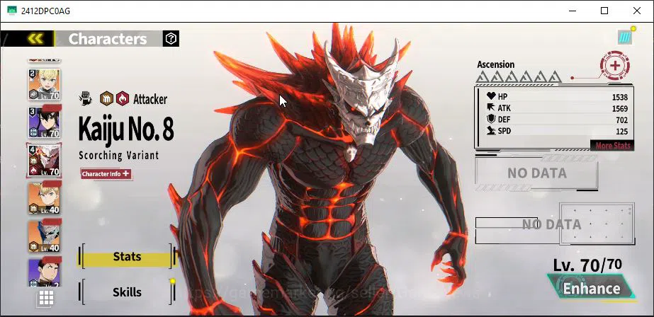 Kaiju No. 8 The Game Accounts [MOBILE] Rank 31 | 3 Limit 9 SSR (Sagan Over Limit,Kaiju Scorching,Kikoru 6