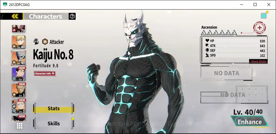 Kaiju No. 8 The Game Accounts [MOBILE] Rank 31 | 3 Limit 9 SSR (Sagan Over Limit,Kaiju Scorching,Kikoru 8