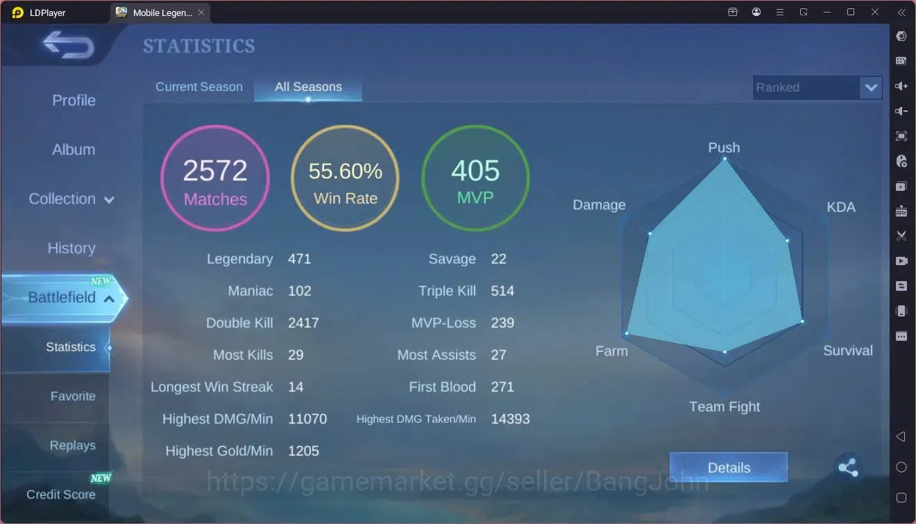 Mobile Legends: Bang Bang Accounts Global|Hero 115|Skin 284|Renowned|StarWars Cyclops image 16