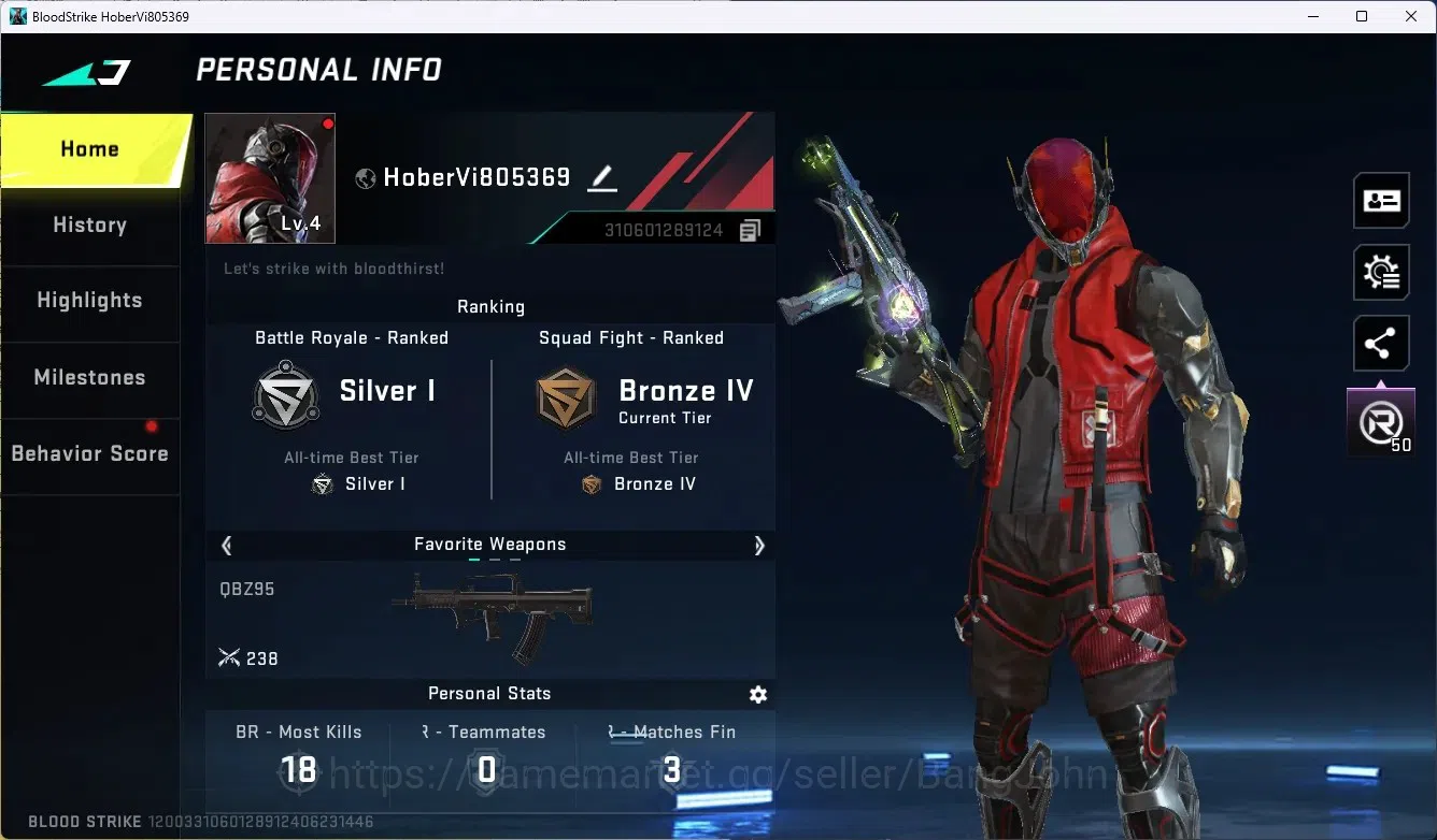Blood Strike Accounts ASIA | 1 Ultra Gun UMP45 - Ascension | 1 Name-Chan image 1