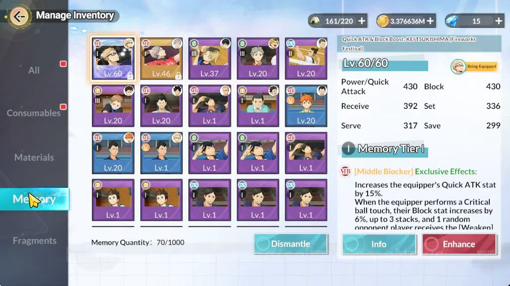 HAIKYU!! FLY HIGH Accounts SEA Lv37 | 2 SP [Tsukishima FwFestv+Memo, Kanji Ko image 7