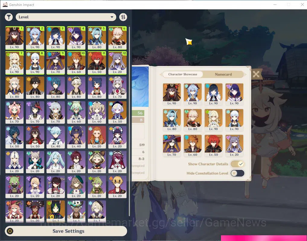 Genshin Impact Accounts Mid Game ASIA|AR 56|10  limited +9(*5Weapon)|[Yelan,Ganyu,HuTao]+Sign,Eula,Ayaka,Raiden,Etc|3 2