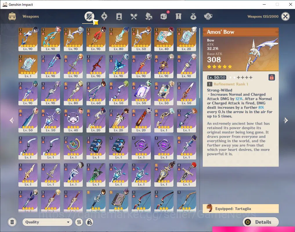 Genshin Impact Accounts Mid Game ASIA|AR 56|10  limited +9(*5Weapon)|[Yelan,Ganyu,HuTao]+Sign,Eula,Ayaka,Raiden,Etc|3 4