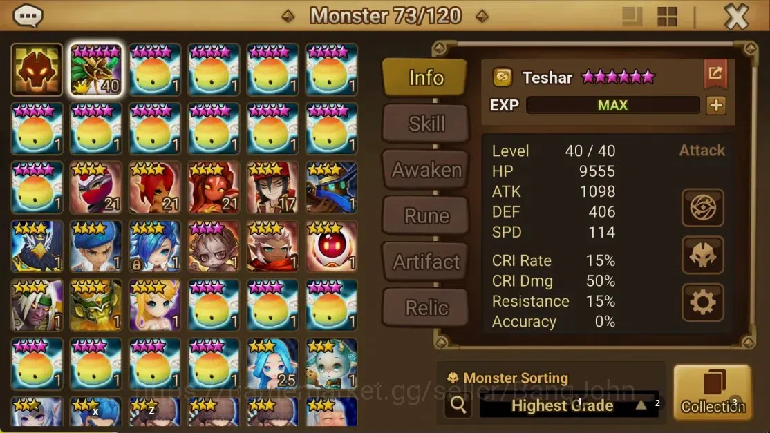 Summoners War: Sky Arena Accounts GLOBAL | NB 5 TESHAR,Starter Gacha 115 12Y+160 11Y image 2