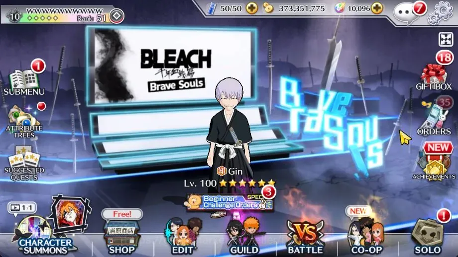 Bleach: Brave Souls Accounts Mid-Tier Global 5K BP2+10K Orb | Mid Story | Askin TYBW25 | Gin The Past | Byakuya Renewed 1