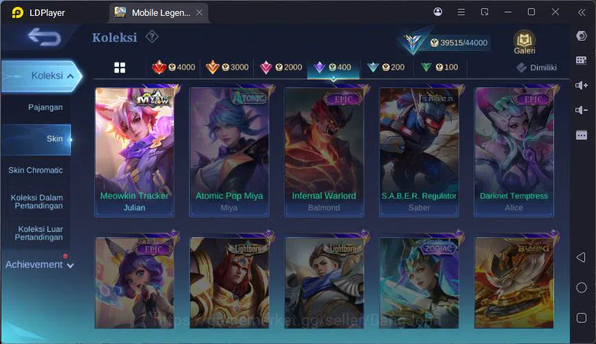 Mobile Legends: Bang Bang Accounts Global|Hero 115|Skin 190|Kof Karina,Lucky Eudora,L image 13