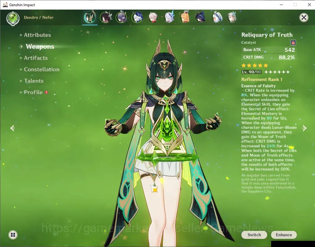 Genshin Impact Accounts ASIA|AR 59|PermaFrezee Skirk + Lunarbloom Nefer|11 image 6