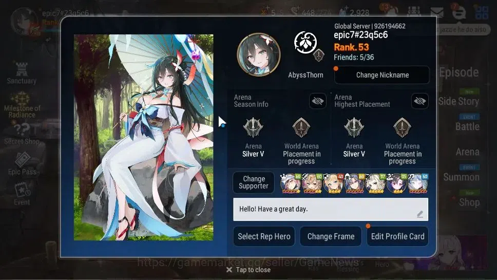 Epic Seven Accounts GLOBAL Unverif|NewEra|9 ML(Salome,C Lilias,A Laika image 2