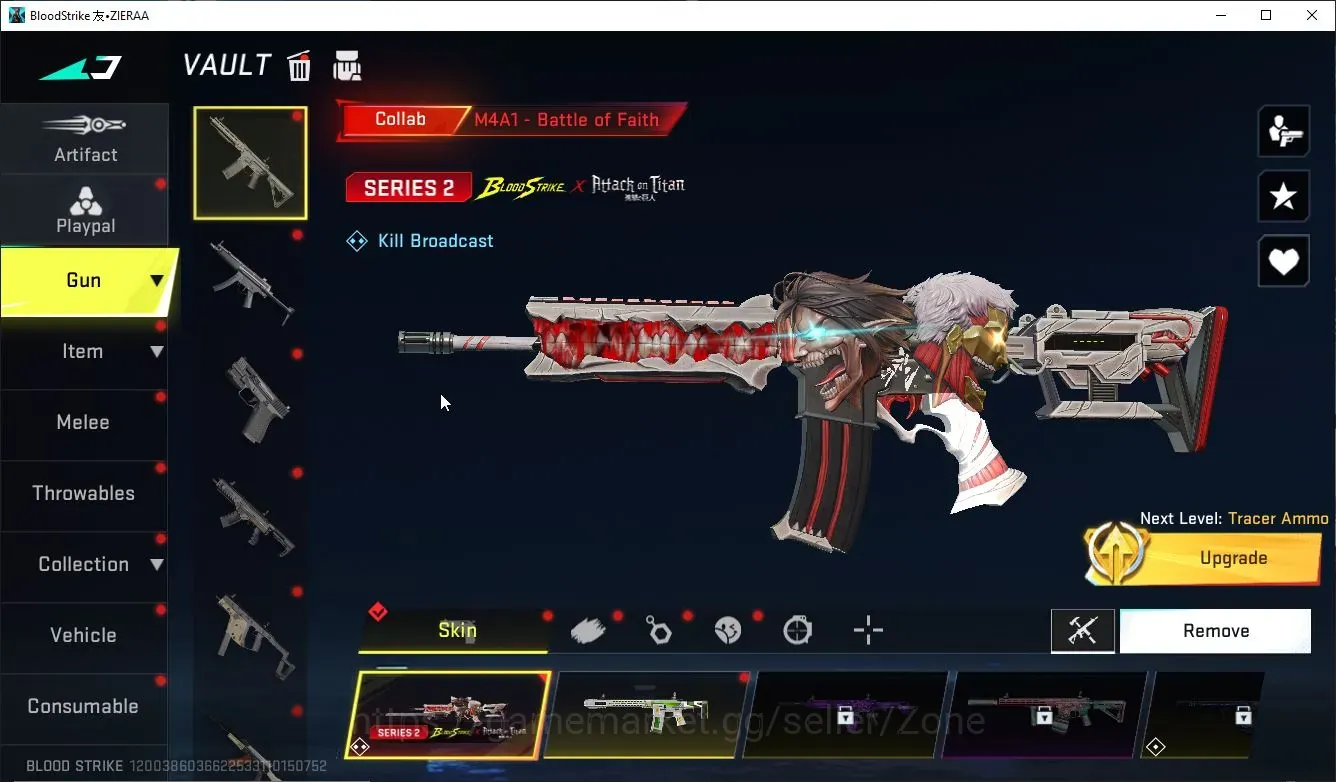 Blood Strike Accounts Collab Skin ASIA|1 ETERNAL: MP7 - Tidesong|1 ULTRA Melee: Butterfly Knife |1 AOT: M4A1|Many 1
